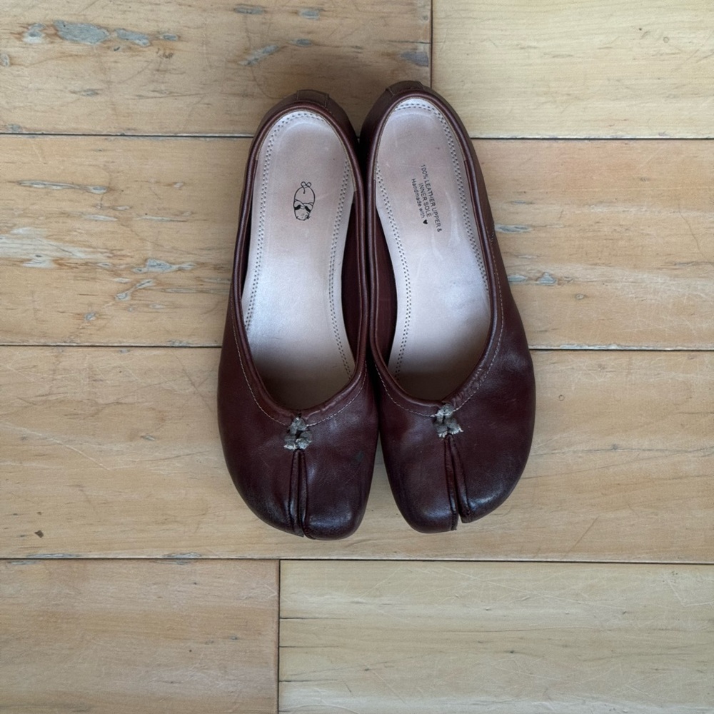 WoodchuckSato Mahogany Brown Horse Leather Tabi 3cm Heels